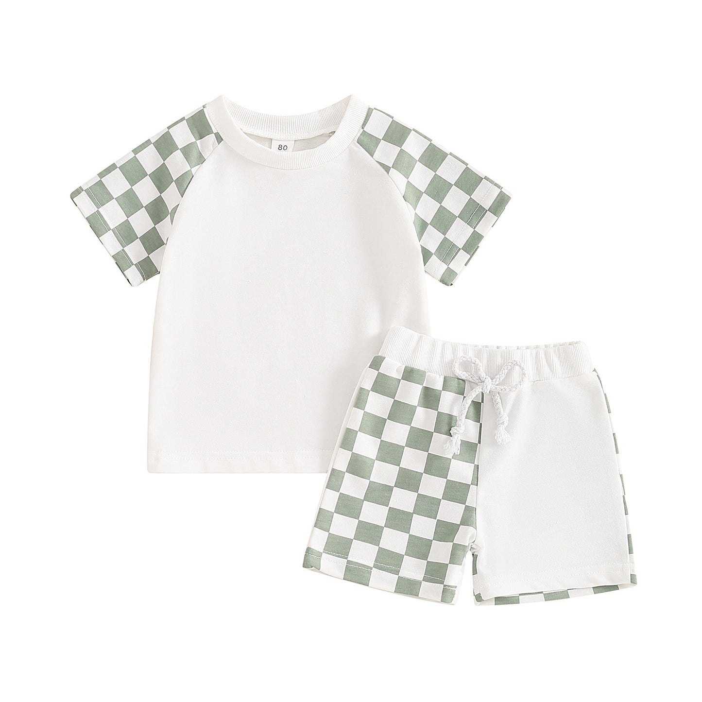 Boys' Patchwork Plaid Shorts Suit