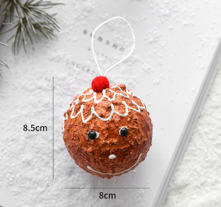 Ins Style Gingerbread Man Christmas Ball Pendant Christmas Tree Diy Internet Celebrity Ornaments