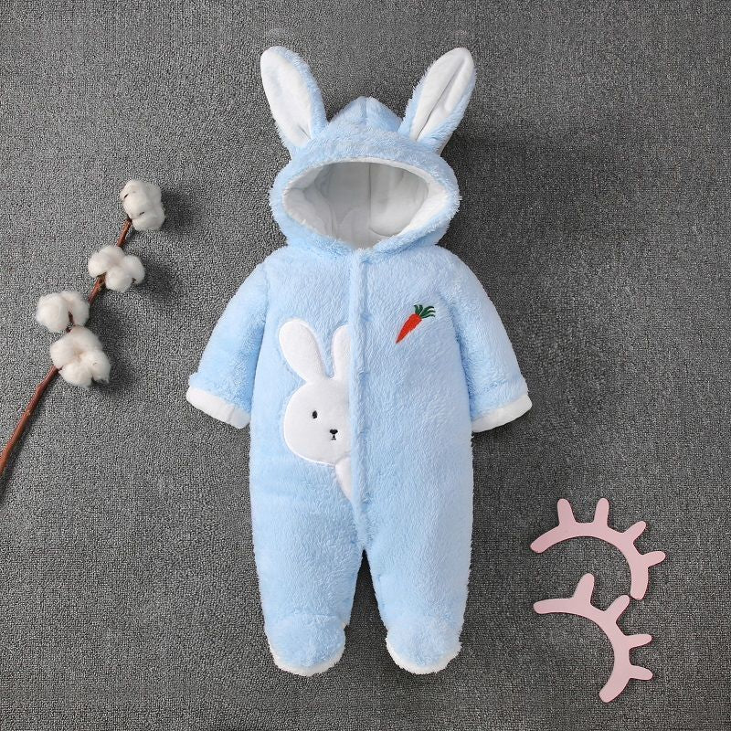 Winter Thickened Simple Solid Color Baby Onesies