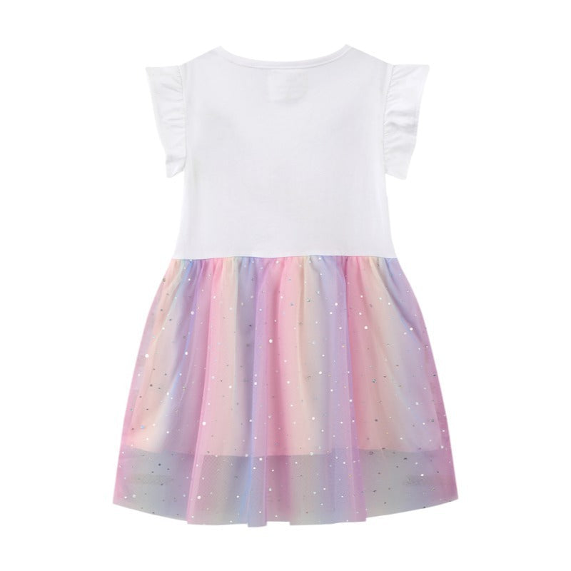 Girls' Casual Fashion Simple Print Dress