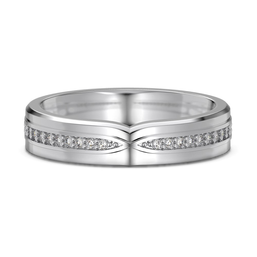 Sterling Silver Ring For Men And Women Couple Rings Design Zircon Inlaid Couple's Ring