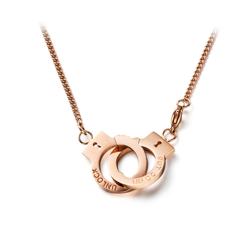 Shirt Sweater Chain Handcuffs Couple Necklace