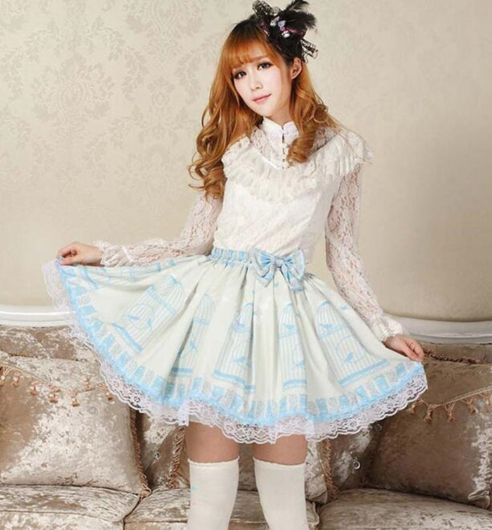 Sweet princess skirt cage nightingale lolita half skirt loli skirt