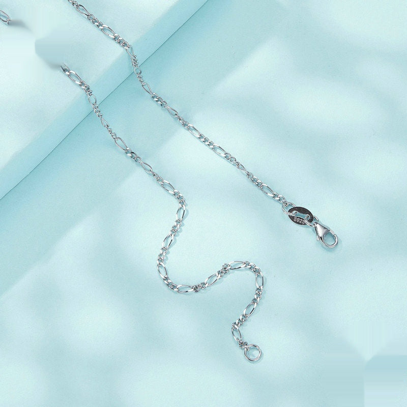 Simple Side Silver Necklace Jewelry Women