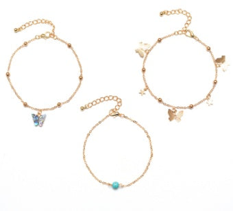 Abalone scallop with butterfly Anklet