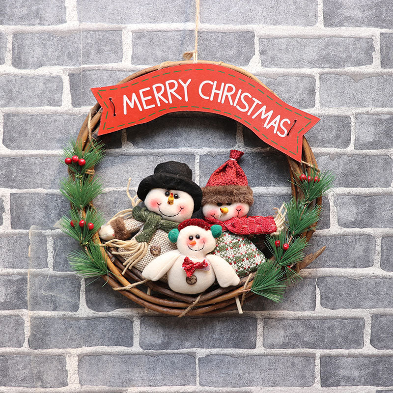 Wreath Christmas Vine Circle Pendant Door Hanger