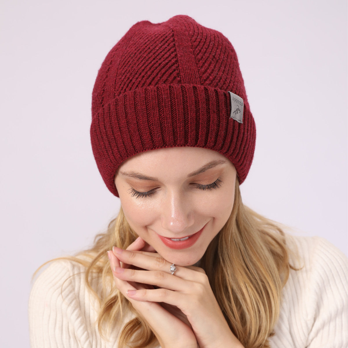 Curled and velvet hat