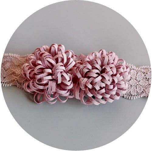 Baby hair with double lace flowers
