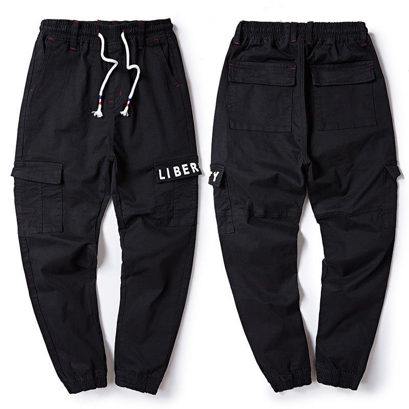 Four seasons elastic elastic elastic waist corset pants for men