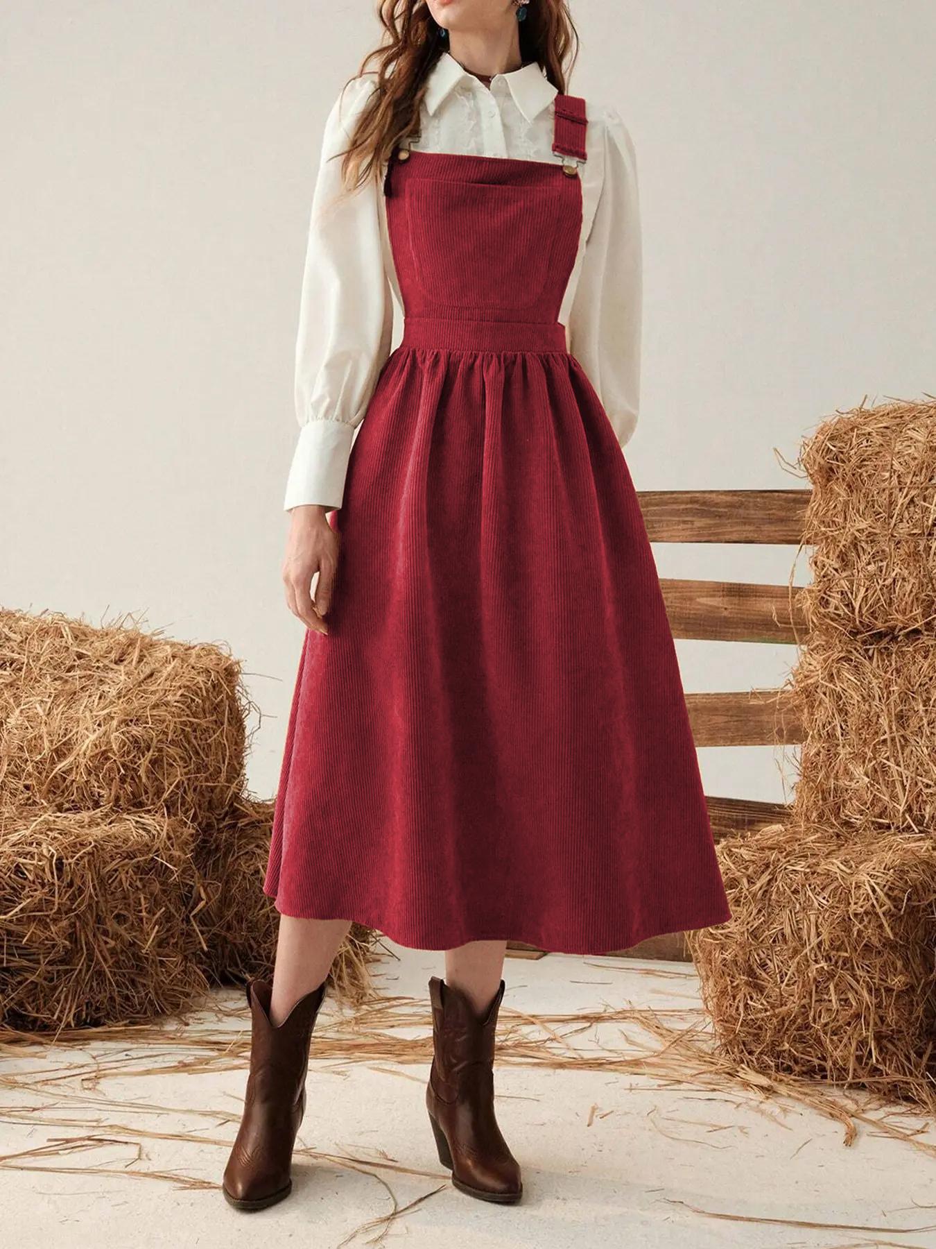 Suspender Skirt For Female Students French Style Vacation Loose