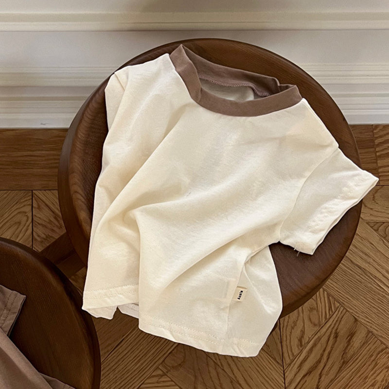 Boys' And Girls' T-shirts Match Cotton Short Sleeves