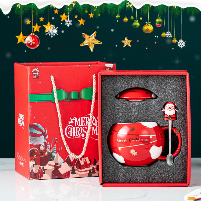 Christmas Gift Ceramic Cup With Cover