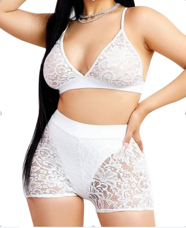 European And American Sexy Black Home Wear Two-piece Set