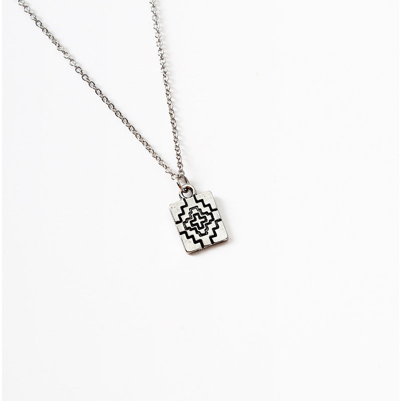 Retro Cross Alloy Earrings Necklace Jewelry Set