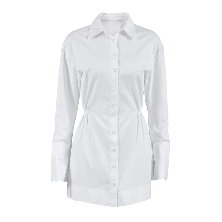 European And American Professional Commute Inner Wear White Shirt Skirt
