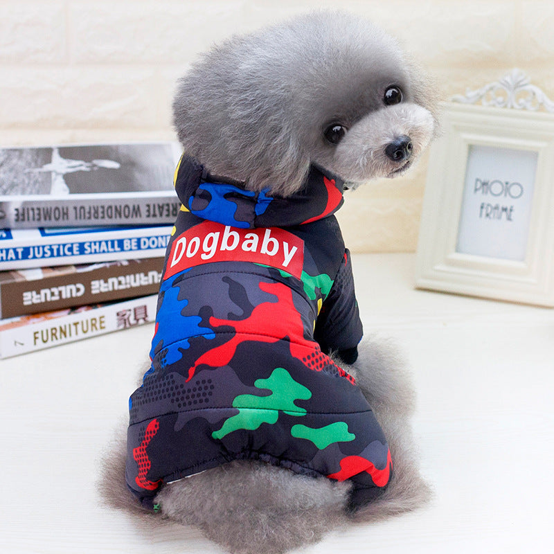Winter VIP pet four-legged windproof down jacket