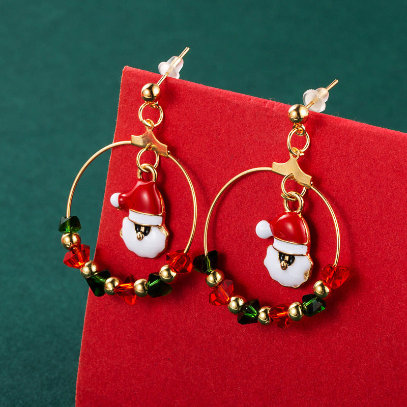 Creative Christmas Tree Bow Pendant Earrings