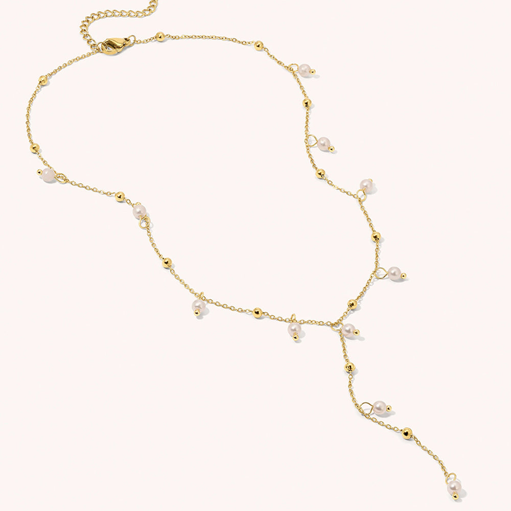 Tassel Necklace Pearl Pendant Sweet Style Chain