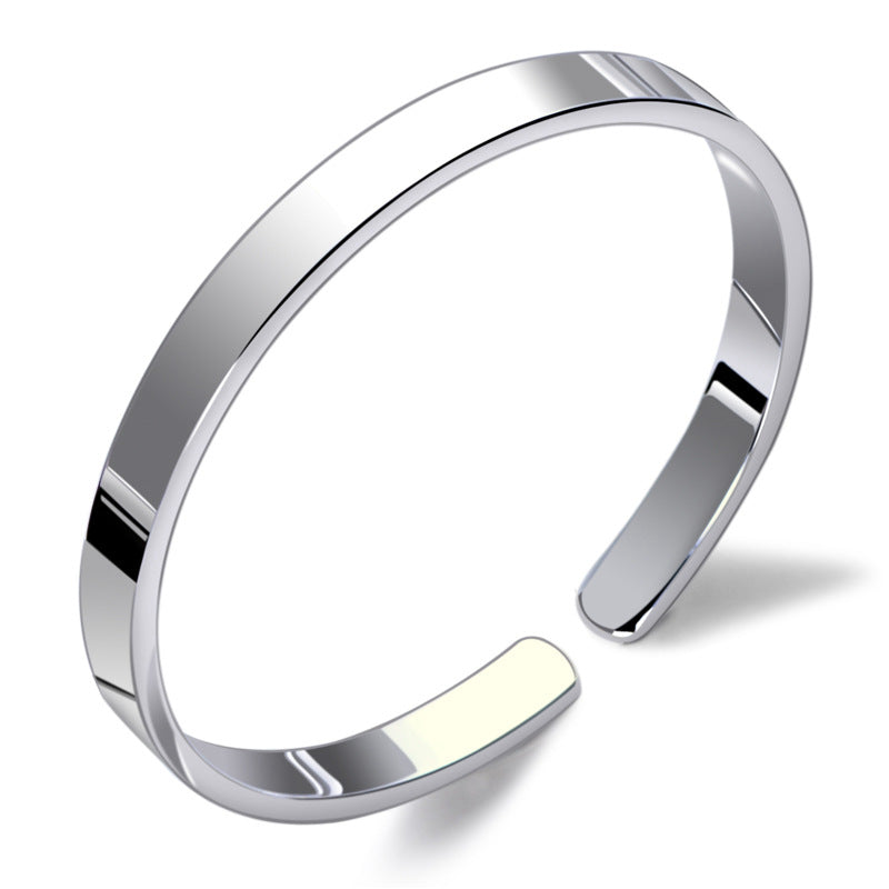 Sterling Silver Bracelet Female Pair Of Simple Smooth