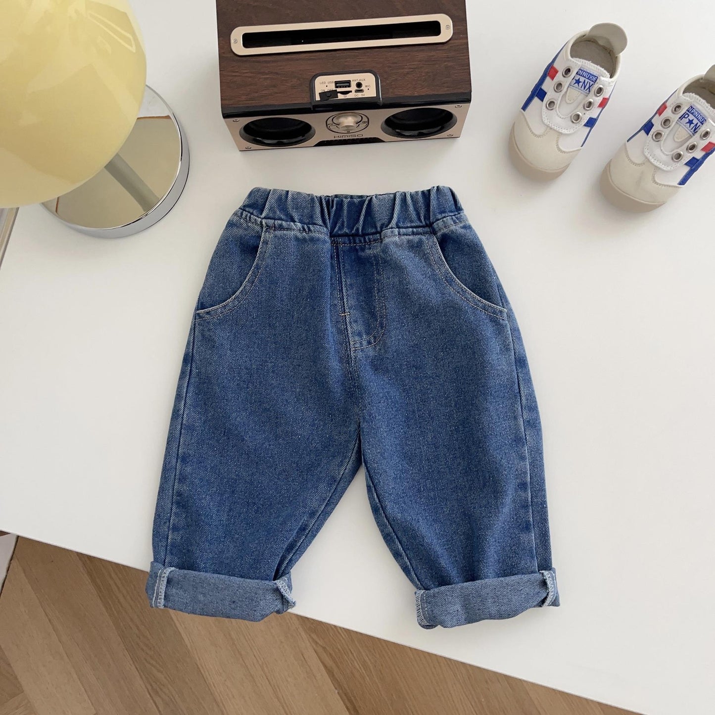 Soft Casual Children Simple Solid Color Jeans