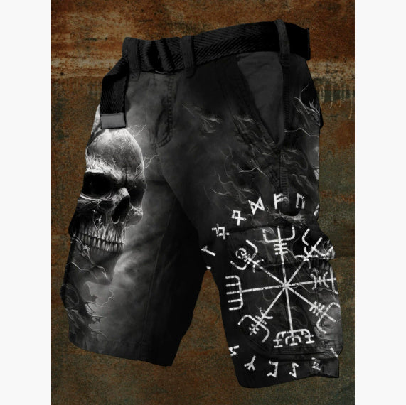 3D Personality Printing Stylish Shorts Zipper Men's Pants