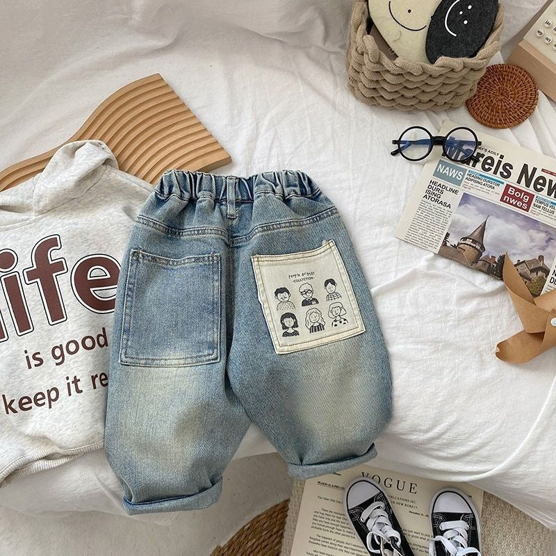 Fashion Personalized Children's Casual Jeans Printing