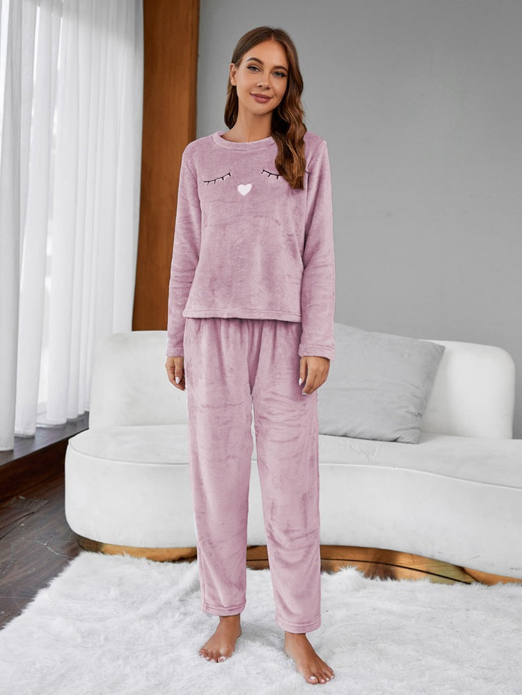 Ladies Cute Flannel Homewear Warmer Set