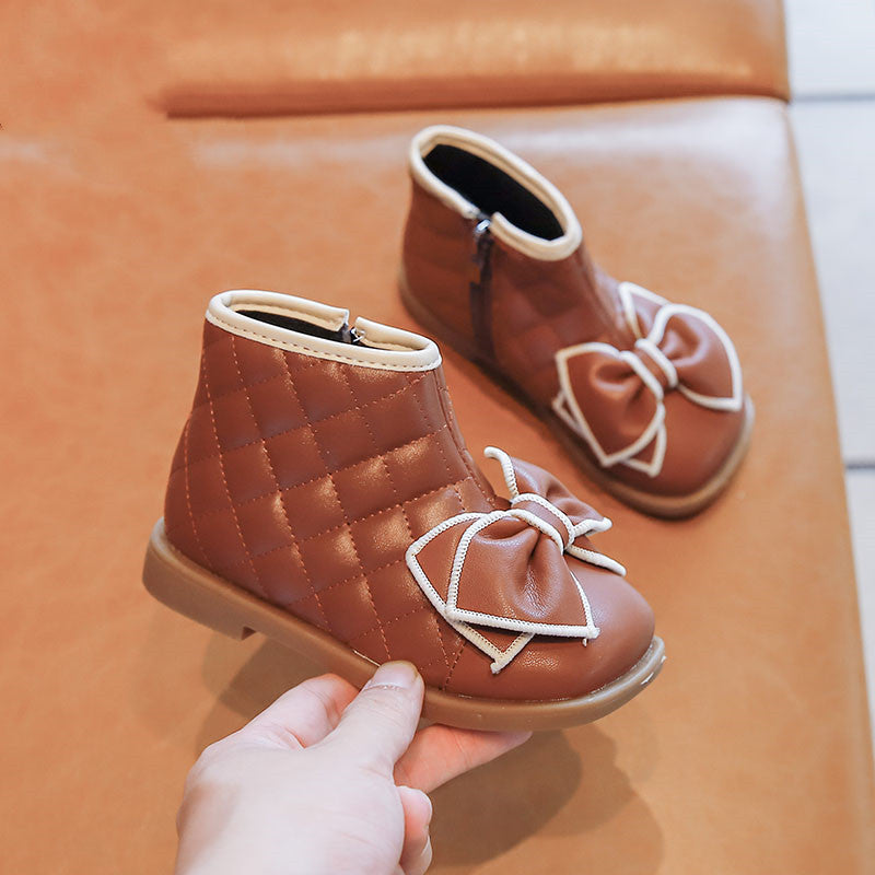 Girls Bow Princess Boots Fashion All-match