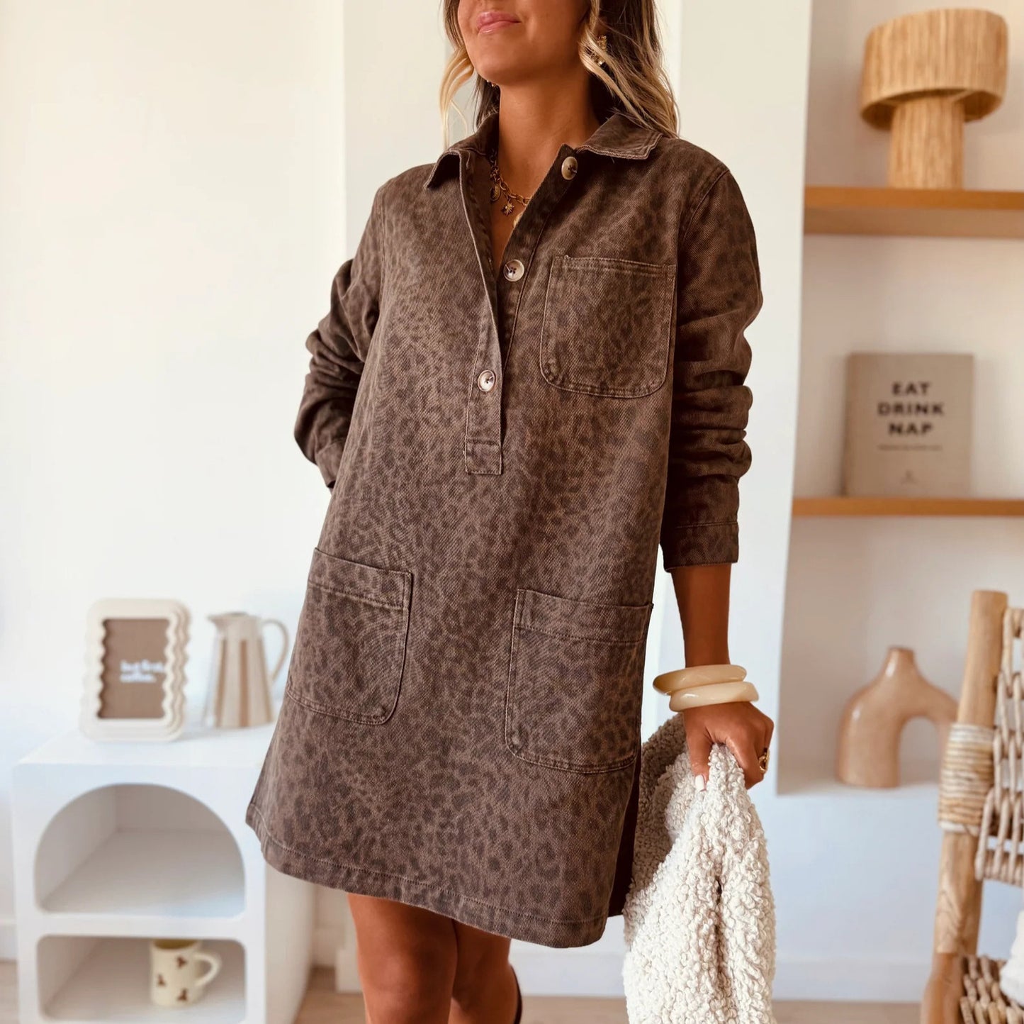 Stylish Minimalist And Relaxed Fit Denim Dress For Women