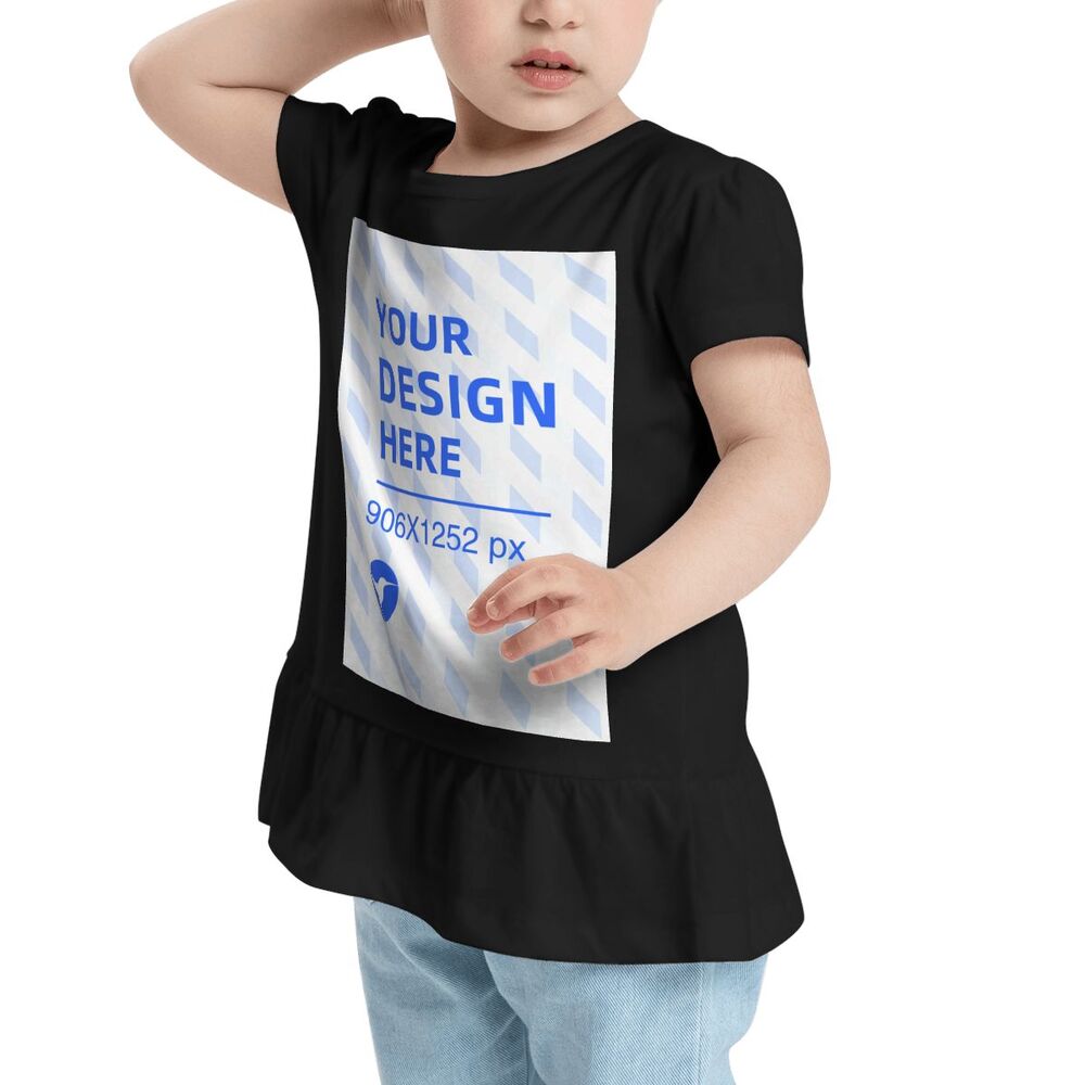 2-6T Girls Short Sleeve Ruffle T-Shirt