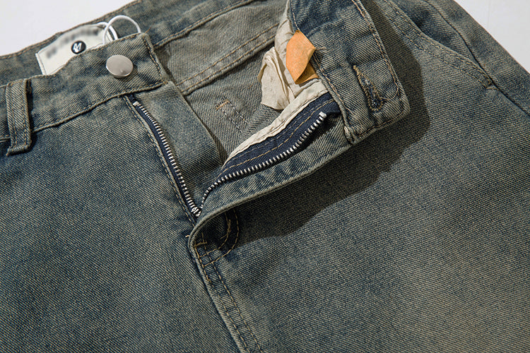 Ripped Hollow-out Denim Trousers For Men