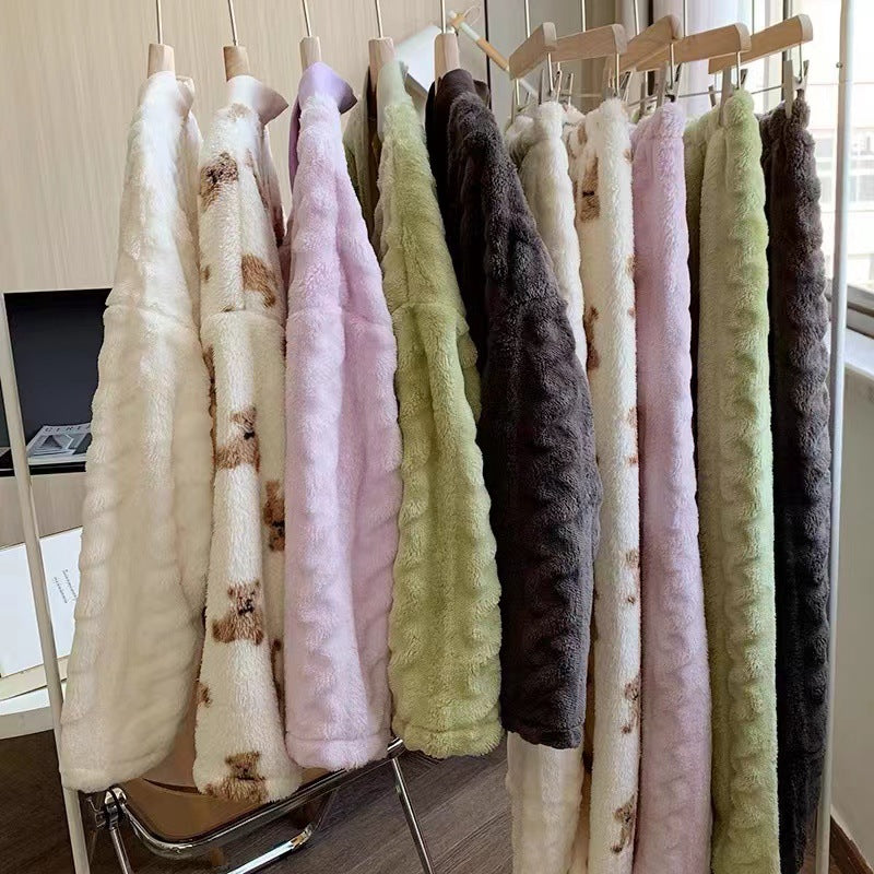 Warm Plush Pajamas Homewear Suit