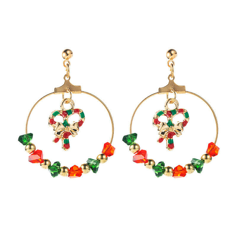 Creative Christmas Tree Bow Pendant  Earrings