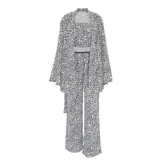 Women's Silk Leopard Print Printed Homewear