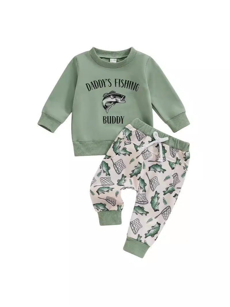 Boys Fashion Personality Sweater Trousers Suit