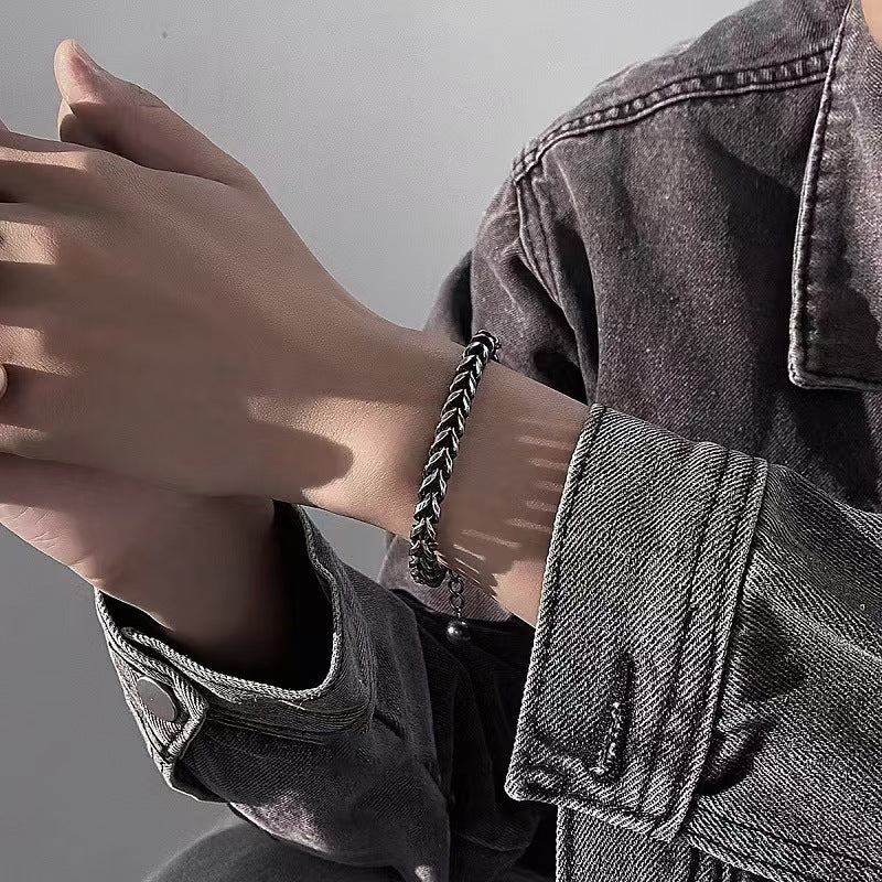 Titanium Steel Vintage Men's Cuban Bracelet