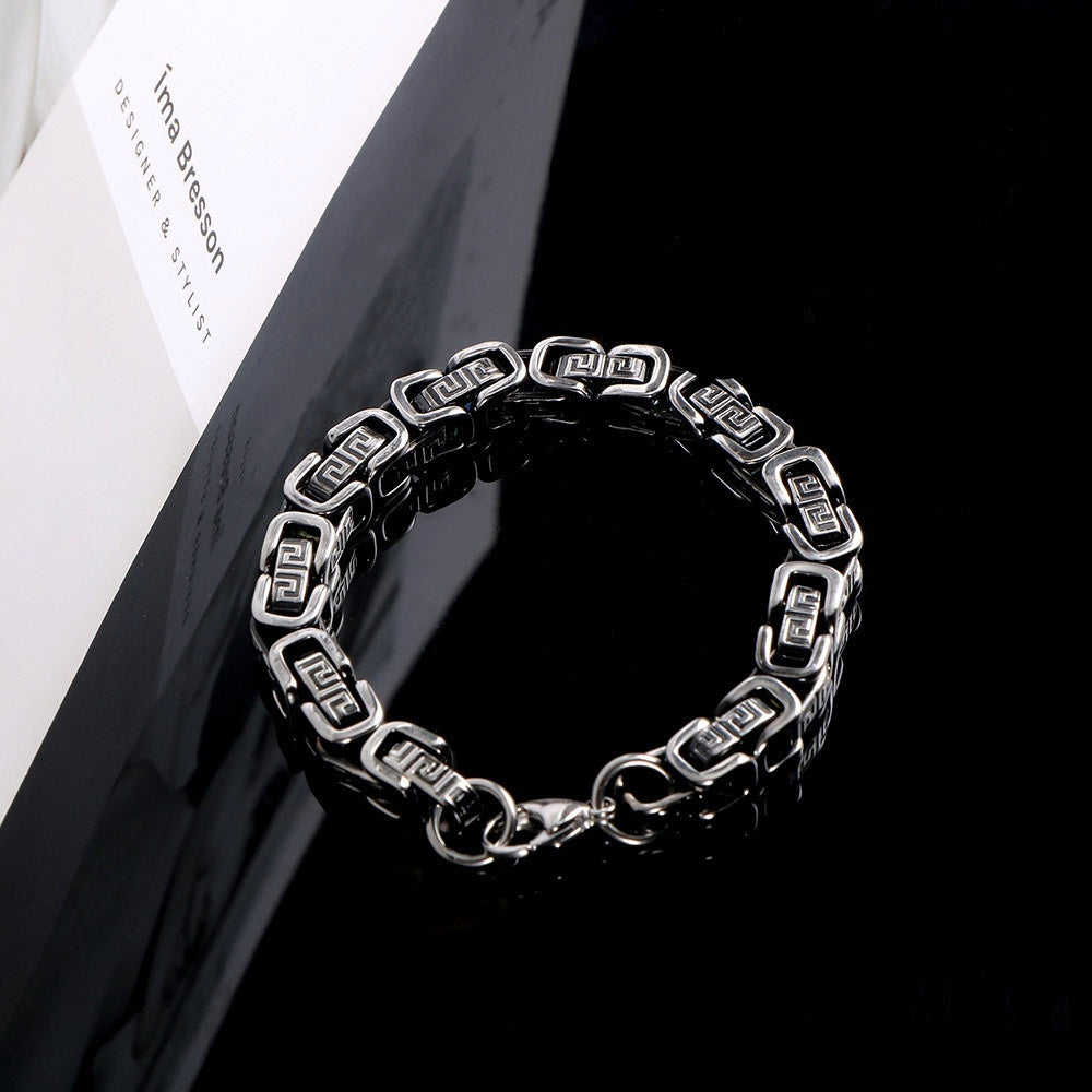 Titanium Steel Men's Bracelet Motorcycle Trampoline Chain