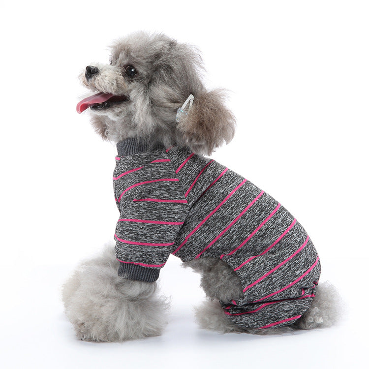 Summer Dog Clothes Striped Home Pajamas Thin