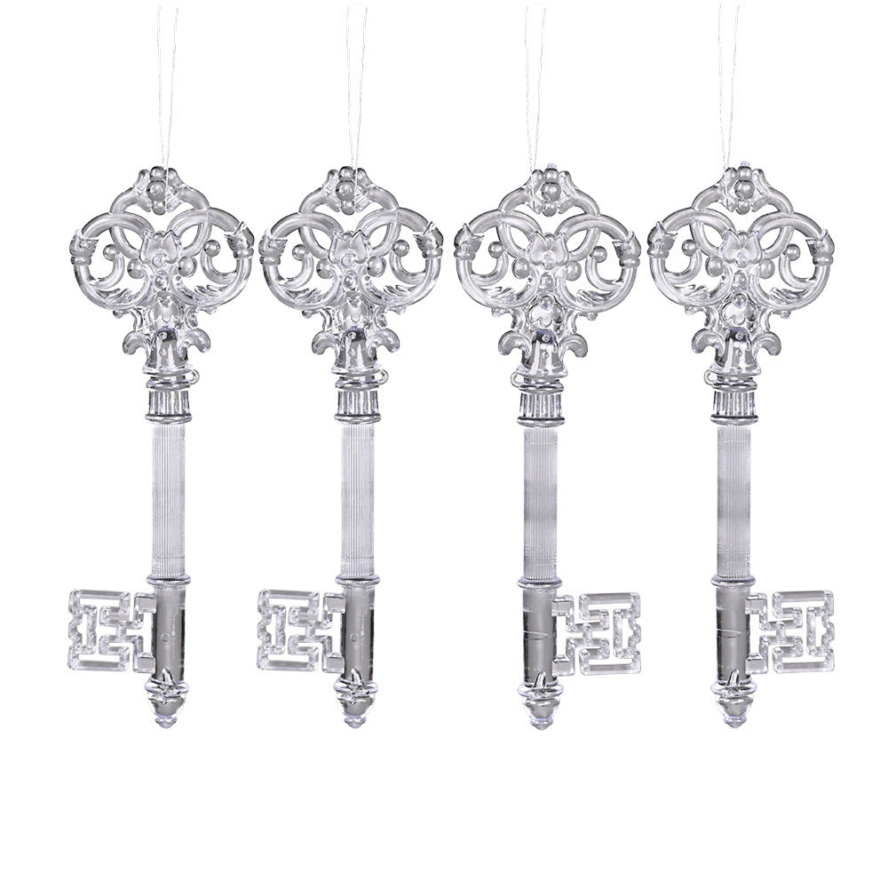 Transparent Snowflake Deer Pendant Christmas Party Decoration Christmas Tree Decor Hanging Ornaments New Year Gifts