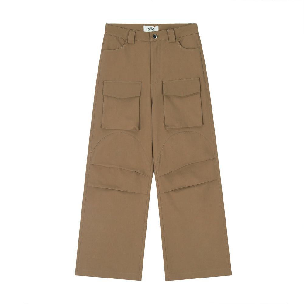 Hip Hop Popular Pleated Workwear Wide Leg Pants For Men