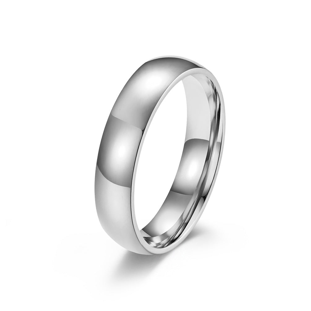 Stainless Steel Diamond Ring 4mm Men And Women Couple Ring