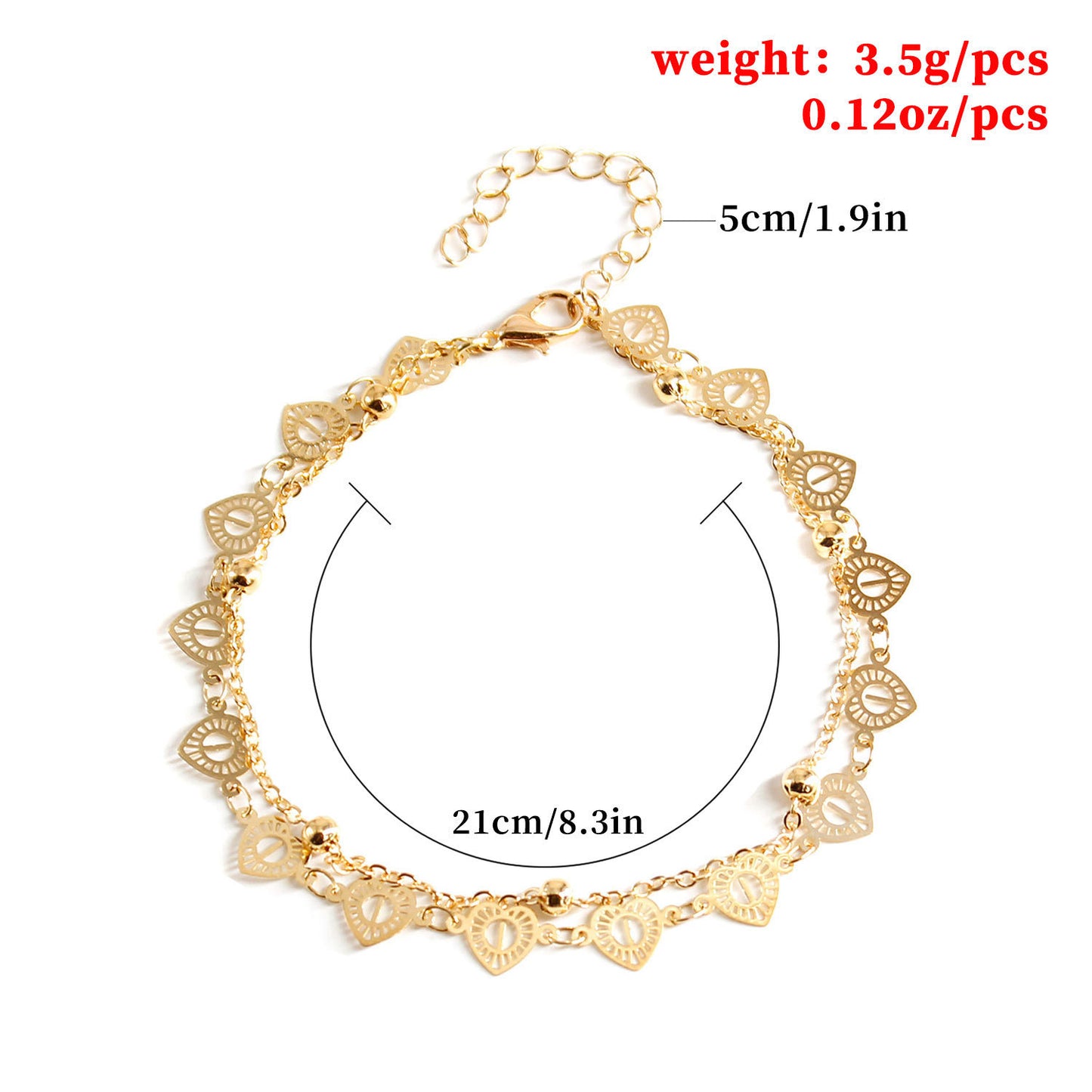 New Beach Handmade Chain Love Hollow Anklet