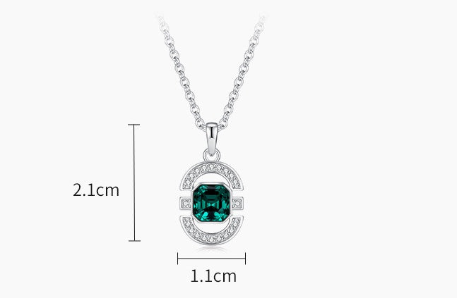 Necklace S925 Sterling Silver Square Jewelry Set