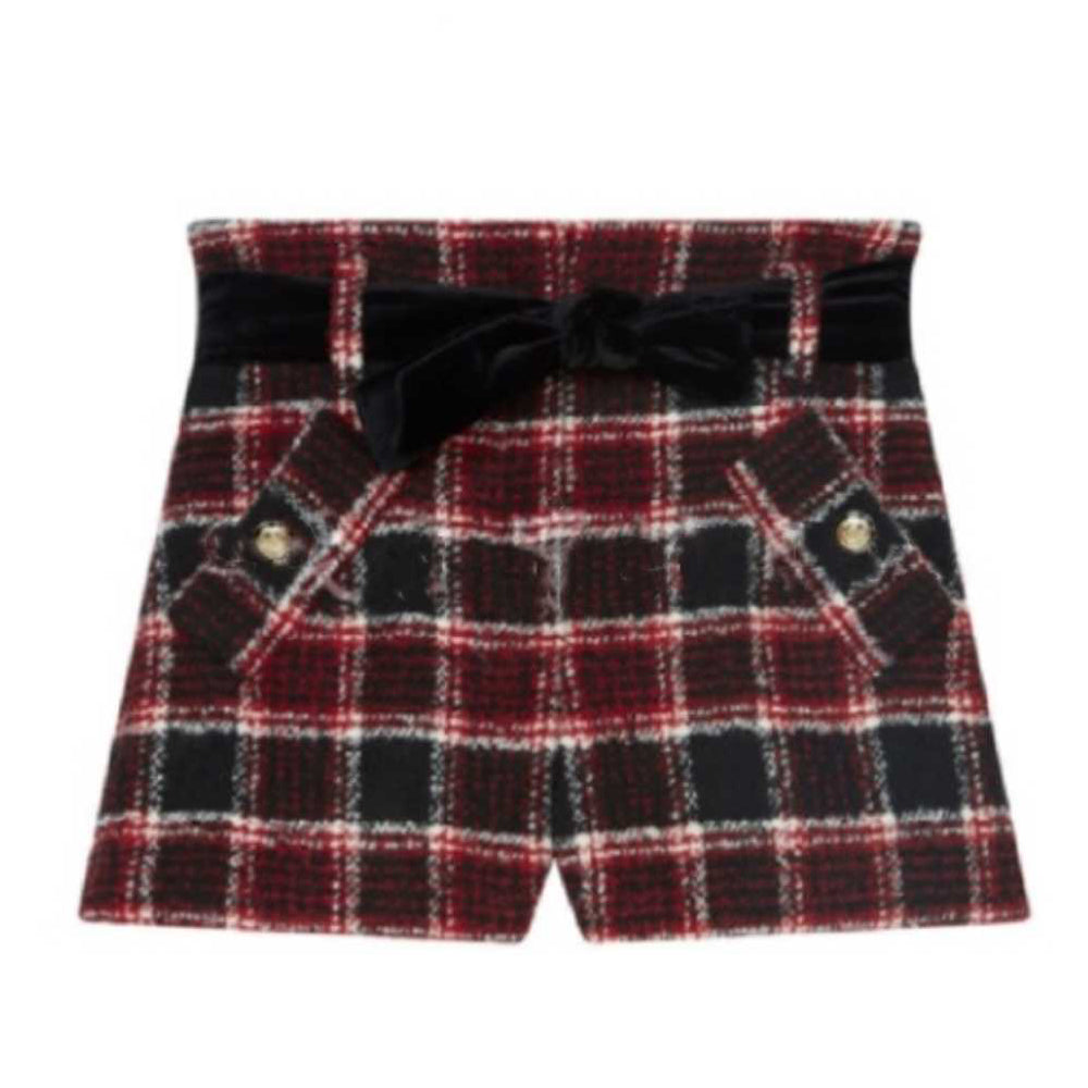Tweed Plaid Jacket High-Waisted Shorts Two-Piece Suit For Women