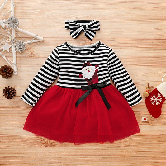 Christmas girls mesh dress