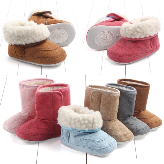 Suede cotton baby walking shoes baby soft soled shoes