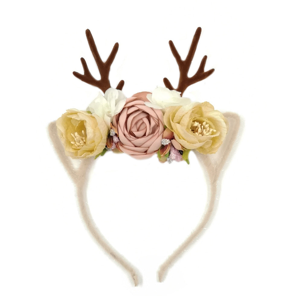 Baby headband Christmas antler ear nylon headband