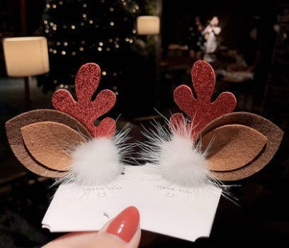 Mori Style Deer Hairpin A Pair Of Hairclips Children's Cute Christmas Headband