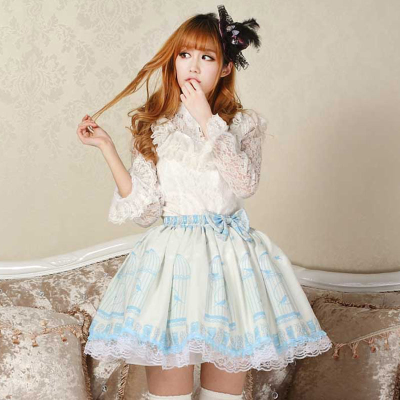 Sweet princess skirt cage nightingale lolita half skirt loli skirt
