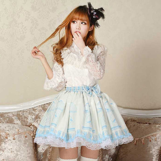 Sweet princess skirt cage nightingale lolita half skirt loli skirt